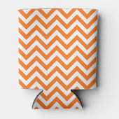 Pumpkin Oranje, White Large Chevron ZigZag Pattern Blikjeskoeler (Voorkant)
