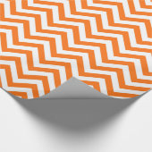 Pumpkin Oranje, White Large Chevron ZigZag Pattern Cadeaupapier (Hoek)