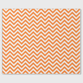 Pumpkin Oranje, White Large Chevron ZigZag Pattern Cadeaupapier (Vlak)
