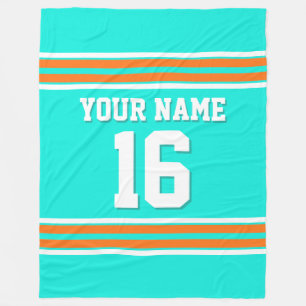 Pumpkin Oranje White Sports Jersey Fleece Deken