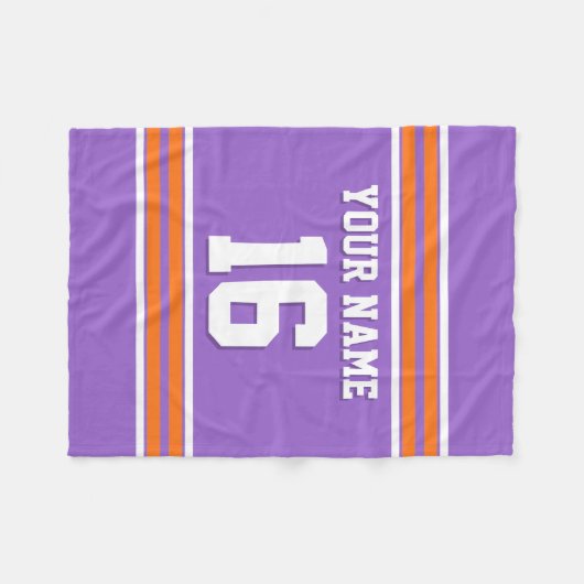 Pumpkin Oranje White Sports Jersey Fleece Deken (Voorkant (Horizontaal))