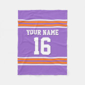 Pumpkin Oranje White Sports Jersey Fleece Deken (Voorkant)