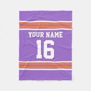 Pumpkin Oranje White Sports Jersey Fleece Deken