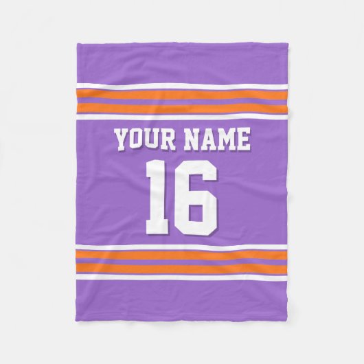 Pumpkin Oranje White Sports Jersey Fleece Deken (Voorkant)