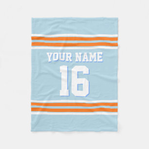 Pumpkin Oranje White Sports Jersey Fleece Deken