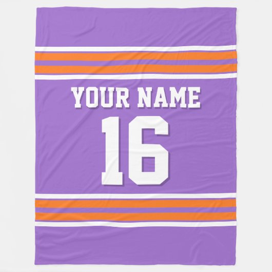 Pumpkin Oranje White Sports Jersey Fleece Deken (Voorkant)