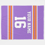 Pumpkin Oranje White Sports Jersey Fleece Deken (Voorkant (Horizontaal))