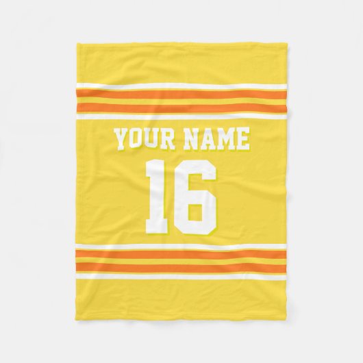 Pumpkin Oranje White Sports Jersey Fleece Deken (Voorkant)