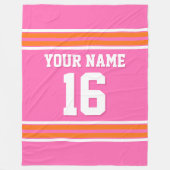 Pumpkin Oranje White Sports Jersey Fleece Deken (Voorkant)