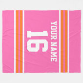 Pumpkin Oranje White Sports Jersey Fleece Deken (Voorkant (Horizontaal))