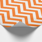 Pumpkin Oranje White XL Chevron ZigZag Pattern Cadeaupapier (Hoek)