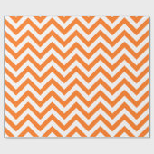 Pumpkin Oranje White XL Chevron ZigZag Pattern Cadeaupapier (Vlak)