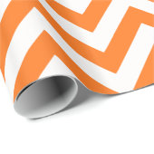 Pumpkin Oranje White XL Chevron ZigZag Pattern Cadeaupapier (Rol Hoek)