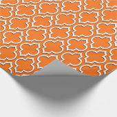 Pumpkin Oranje White XL Moroccan Quatrefoil #7DS Cadeaupapier (Hoek)
