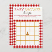 Pumpkin Owl & Gingham Baby shower Bingo Kaart (Voorkant / Achterkant)