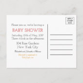 Pumpkin Owl & Gingham Baby shower Invitation Uitnodiging Briefkaart (Achterkant)