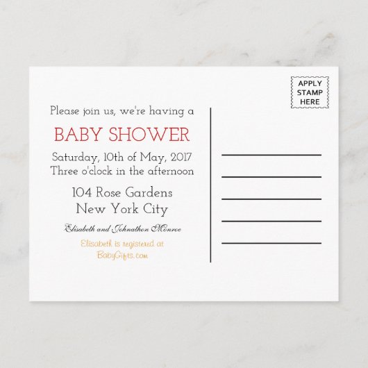 Pumpkin Owl & Gingham Baby shower Invitation Uitnodiging Briefkaart (Achterkant)