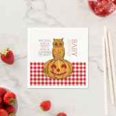 Pumpkin Owl & Gingham Baby shower Servetten (Insitu)