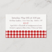 Pumpkin Owl & Gingham Baby shower Ticket Invite Informatiekaartje (Achterkant)