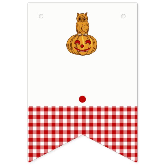 Pumpkin Owl & Gingham Baby shower Vlaggetjes (Tweede vlag)