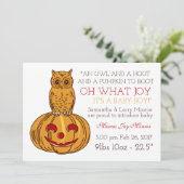 Pumpkin Owl & Gingham Het is een 'Baby Boy'-aankon Aankondiging (Staand voorkant)