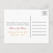 Pumpkin Owl & Gingham Het is een 'Baby Boy'-aankon Aankondigingskaart (Achterkant)