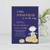 Pumpkin Paars Funny Boy Baby shower Kaart (Staand voorkant)