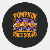 Pumpkin Pace Squad Runner Kostuum Halloween Runnin Ronde Sticker (Voorkant)