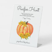 Pumpkin Pacifier Hunt Baby shower Reclamebord Met Voetstuk (Voorkant)