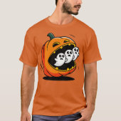 Pumpkin PacMan Eating Ghosts T-shirt (Voorkant)