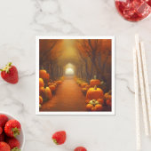 Pumpkin-pad prachtig herfstsceenpapier servet (Insitu)