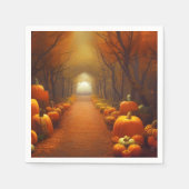 Pumpkin-pad prachtig herfstsceenpapier servet (Voorkant)