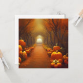 Pumpkin-pad prachtig najaar, aangepast kaart (Voorkant / Achterkant in situ)