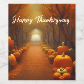 Pumpkin-pad prachtig najaar, aangepast wijn etiket (Enkel label)