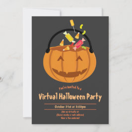 Pumpkin Pail Snoep Virtual Halloween Party Kaart