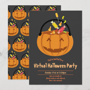 Pumpkin Pail Snoep Virtual Halloween Party Kaart