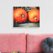 Pumpkin Pair Herfst Canvas Afdruk (Insitu (Woonkamer))
