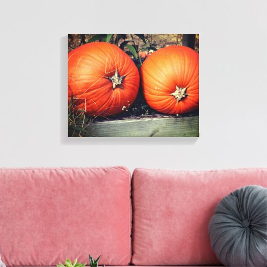 Pumpkin Pair Herfst Canvas Afdruk (Insitu (Woonkamer))