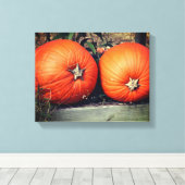 Pumpkin Pair Herfst Canvas Afdruk (Insitu (Houten vloer))