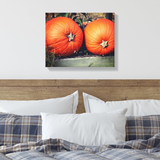 Pumpkin Pair Herfst Canvas Afdruk (Insitu (Slaapkamer))