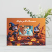 Pumpkin Pals Halloween Groeten Kaart (Staand voorkant)