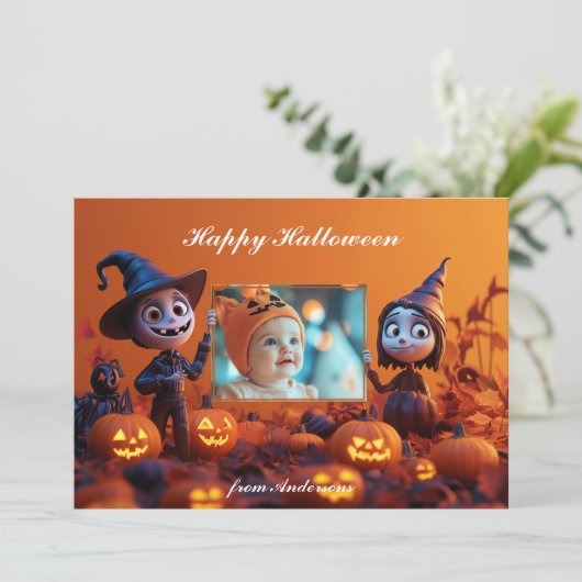 Pumpkin Pals Halloween Groeten Kaart (Staand voorkant)