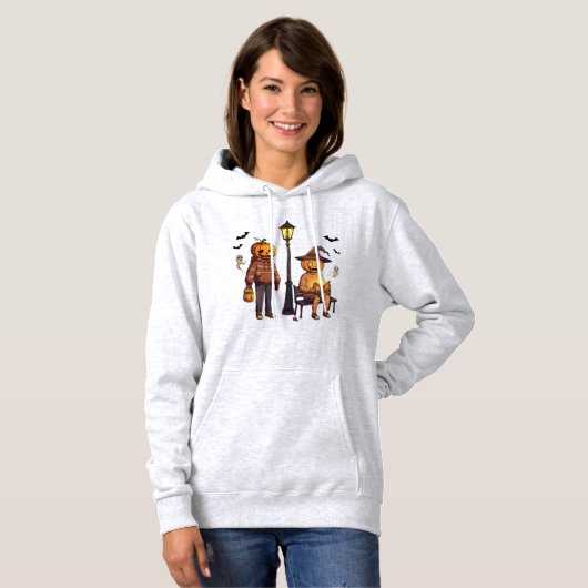 Pumpkin Pals Hoodie – Creepy Cute Halloween Street (Voorkant volledig)