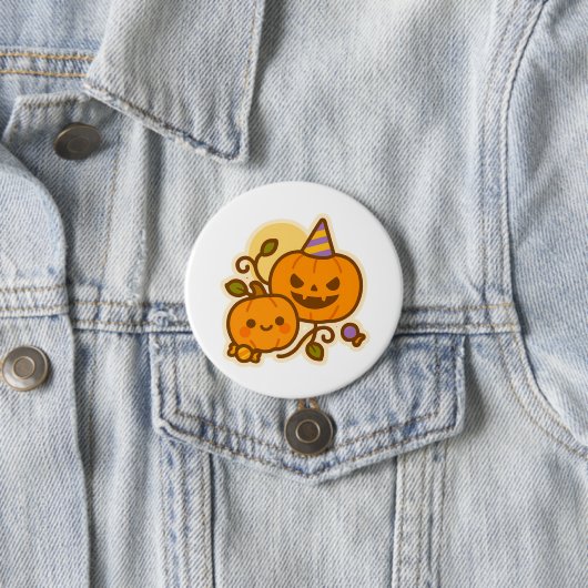 Pumpkin Pals – Kawaii Halloween Ronde Button 7,6 Cm (In situ)