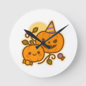 Pumpkin Pals – Kawaii Halloween Ronde Klok (Voorkant)