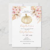 Pumpkin Pampas Grass Falling in love Baby shower Kaart (Voorkant)