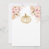 Pumpkin Pampas Grass Falling in love Baby shower Kaart (Achterkant)