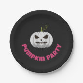 Pumpkin Paper Plate With Pumpkin Party Text Papieren Bordje (Voorkant)