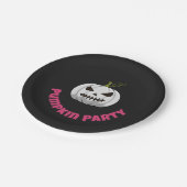 Pumpkin Paper Plate With Pumpkin Party Text Papieren Bordje (Gekanteld)