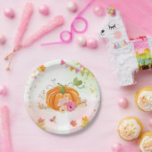 Pumpkin PapierBorden Roze gouddouche najaar Herfst Papieren Bordje (Feest)